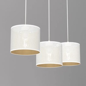 Luster na lanku LOFT SHADE 3xE27/60W/230V biela/zlatá