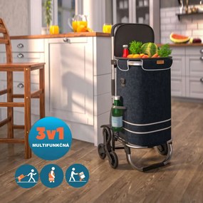 Nákupná taška na kolieskach do schodov COMFORT, 50l,  čierna Jurhan