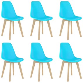 Jedálenské stoličky 6 ks, modré, plast 289127