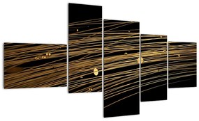 Abstraktný obraz zlatých vlákien