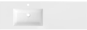Mexen Otis, umývadlo na zapustenie 141 x 46,5 cm, ľavé, biela lesklá, 25181400L