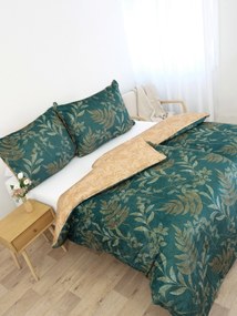 Predĺžené obliečky mikroplyš Digital – Gabriela tmavo zelená