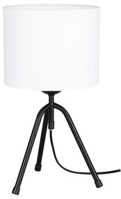 Tami Stolná lampa 1xE27 Max.60W Čierna / Čierne PVC / Biela