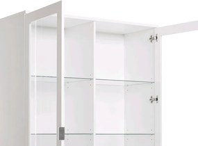 Vysoká vitrína Göteborg, biela / dub sonoma