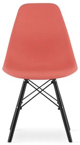 Set troch jedálenských stoličiek OSAKA cynober (čierne nohy) (3ks)