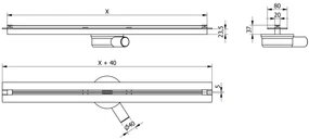 Mexen Flat Super Slim, super tenký odtokový žľab s 360° rotačným sifónom 150 cm, nerez, 1051150