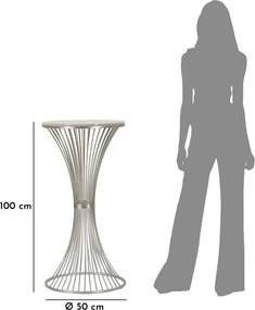 Odkladací stolík Funnel 50 cm strieborná/mramor