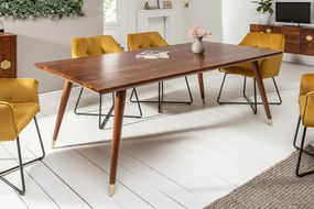 Moderný jedálenský stôl z masívu Mystic Living Akácia zlatý 200cm