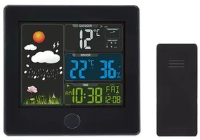 Meteostanica Solight TE80, farebný LCD, teplota, vlhkosť, RCC, čierna