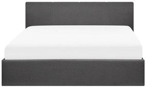 Sivá posteľ s úložným priestorom 160x200 cm ORBEY Beliani