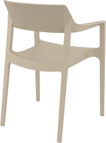 TULUM záhradná stolička s podrúčkami taupe