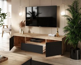 TV STOLÍK LUNGO DUB WOTAN ČIERNA 170 cm