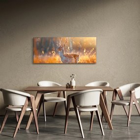 Obraz - Jeleň v poli (120x50 cm)
