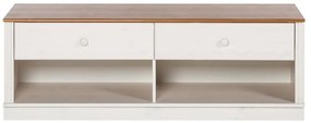 Biely TV stolík z borovicového dreva 137x47 cm Anita – Støraa