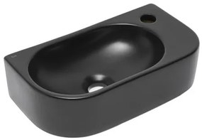 Umývadlo SAT Infinitio 40x21,5 cm černá mat bez prepadu SATINF4021BKM