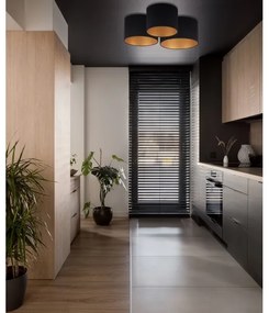 Duolla - Stropné svietidlo ROLLER TRIO 3xE27/60W/230V čierna/zlatá