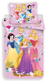 Jerry Fabrics Bavlnené obliečky 140x200 + 70x90 cm - Disney Princess Pink 02