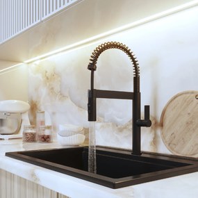 Gamma SPIRAL NEW, kuchynská batéria s 2-funčným výtokom, čierna matná, GMA-BSLN-BK