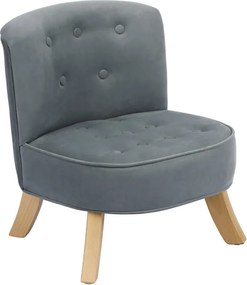 Detské kreslo velvet šedé 25 cm Biela