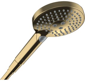HANSGROHE Raindance Select S ručná sprcha 3jet PowderRain, priemer 125 mm, leštený vzhľad zlata, 26014990