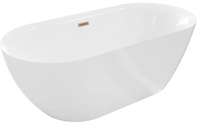 Mexen Roxy, voľne stojaca vaňa 170 x 80 cm, biela, medený prepad, 51201708000-65