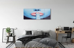 Obraz plexi Žena neónové pery 120x60 cm