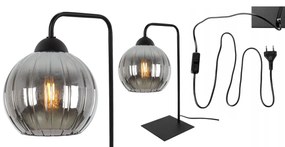 Stolná lampa Costa, 1x grafitové sklenené tienidlo, b