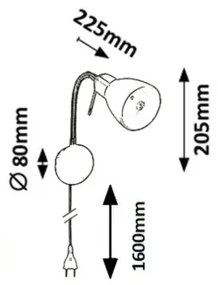 Rabalux 6300 - Flexibilná lampa SOMA 1xE14/40W/230V