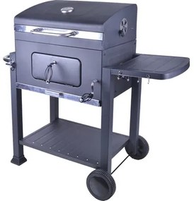 Gril na drevené uhlie Montreal 117,5x66x107,5 cm oceľ čierny