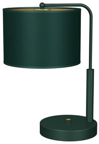 Stolná lampa Verde, 1x zelené textilné tienidlo, gr