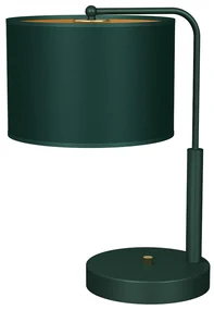Stolná lampa Verde, 1x zelené textilné tienidlo, gr