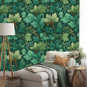 Tapeta zelené listy v klasickom štýle