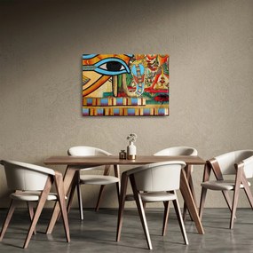 Sklenený obraz s egyptskými motívmi (70x50 cm)