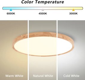 Brilagi - LED stropné svietidlo WOODROUND LED/40W/230V 3000/4000/6000K priemer 60 cm
