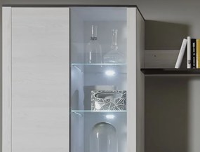 Obývacia stena Dakar, bielený smrekovec, s osvetlením