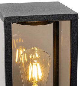 Vonkajšia stojaca lampa čierna s dymovým sklom 40 cm IP44 - Charlois