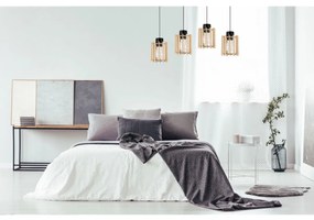 Závesné svietidlo Timber 7, 4x drevené tienidlo