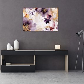 Obraz - Akvarelové kvety (90x60 cm)