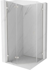 Mexen Lunar, päťuholníkový sprchový kút naklápací doľava 80 x 80 cm, 8mm číre sklo, oceľový profil, 831-080L-080P-97-00-L