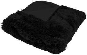 Luxusná deka s dlhým vlasom 150x200cm ČIERNA