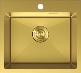 Mexen Solix, 1-komorový nerezový drez 500 x 450 mm, brúsená zlatá, 6402501000-55