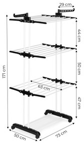 Vertikálny sušiak na bielizeň s kolieskami, skladací