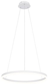Dizajnové závesné svietidlo biele 60 cm vrátane LED 3-stupňového stmievača - Anello