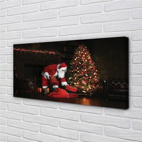 Obraz na plátne Ozdoby na vianočný stromček darčeky Claus 140x70 cm