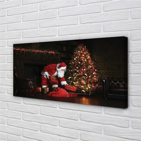 Obraz na plátne Ozdoby na vianočný stromček darčeky Claus 120x60 cm