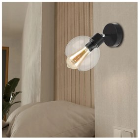 BERGE LED nástenné / stropné svietidlo E27, priehľadná sklenená guľa