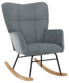 Sivé zamatové hojdacie kreslo Elza – Støraa