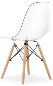 Set dvoch jedálenských stoličiek OSAKA priehľadné (hnedé nohy)