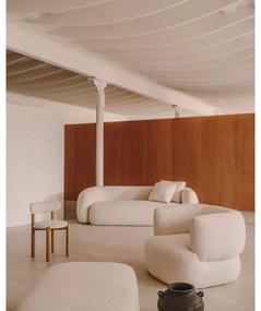 Krémový taburet z textílie buklé Martina – Kave Home