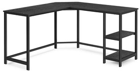 Rohový písací stôl, 76x138x138cm, čierny